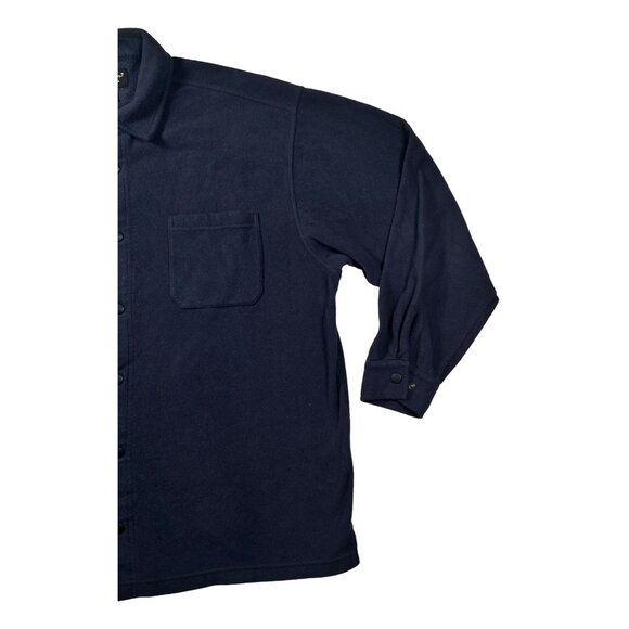 EDDIE BAUER Shirt Men's Snap-Up Fleece Long Sleeve Collared Notched Blue Large - Picture 4 of 11